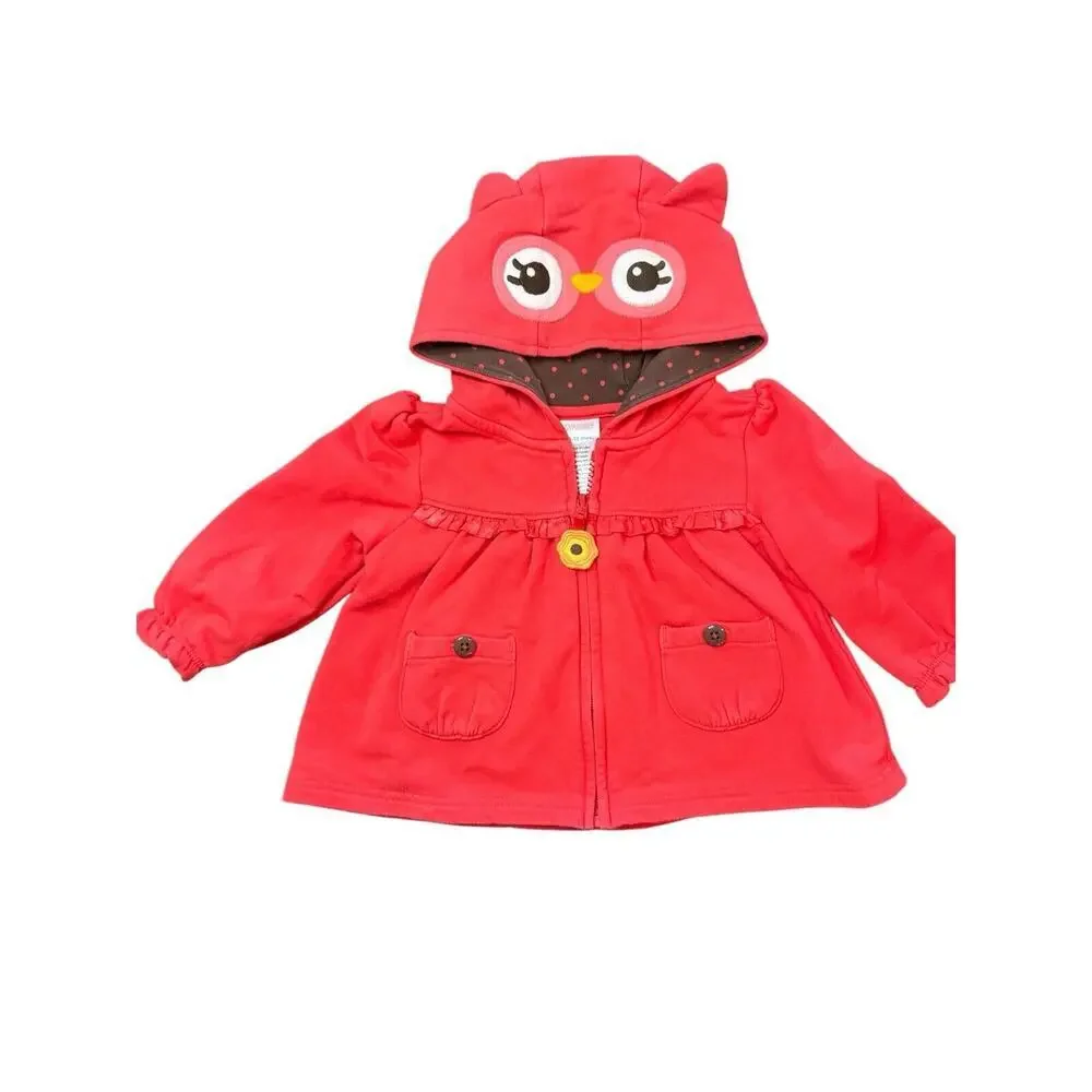 Baby Girl Clothes Gymboree 6-12 Month Adorable Owl Spring Jacket